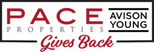 Pace Avison Young Properties Gives Back logo