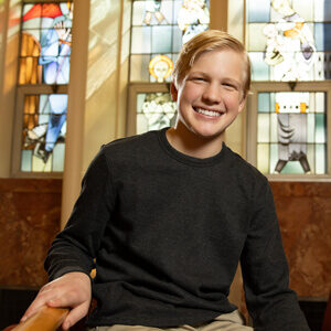 Luke Beck in the Cardinal Glennon Chapel